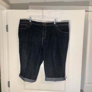 Gloria Vanderbilt Jeans V Back Shorts Dark Blue Size 24W